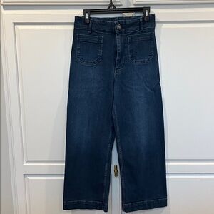 Pilcro Dark Blue Wide-Leg Jeans